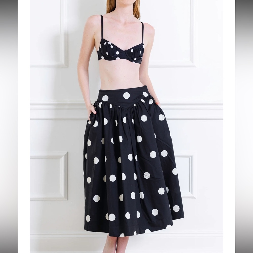Ciao Lucia Zoe Skirt Polka Dot Midi- Black and White size 4 NWT - Picture 5 of 10